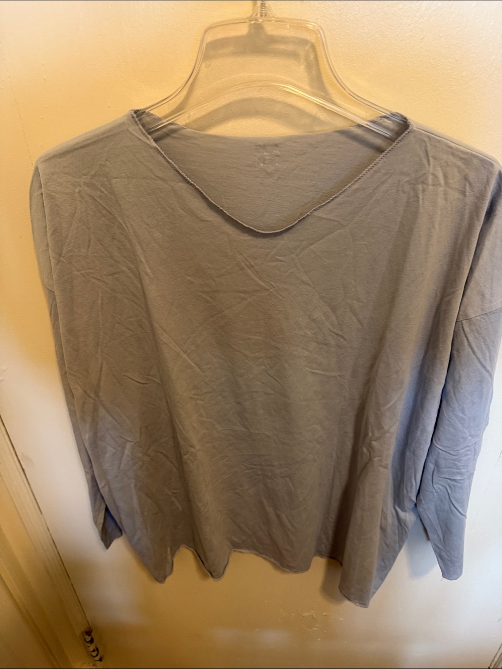Women's Long Sleeve Relaxed Tee in Dusty Blue